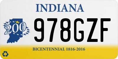 IN license plate 978GZF