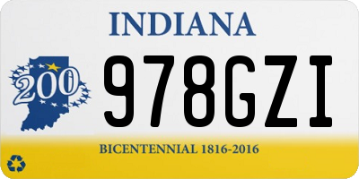 IN license plate 978GZI