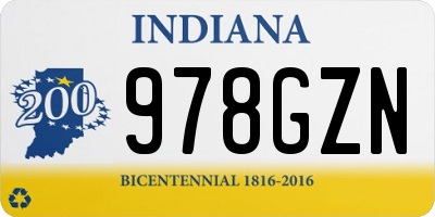 IN license plate 978GZN