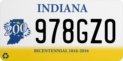 IN license plate 978GZO