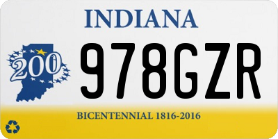 IN license plate 978GZR