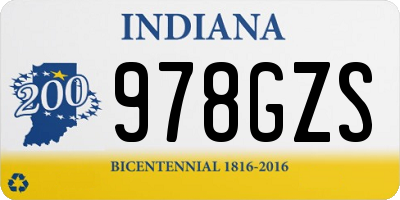 IN license plate 978GZS