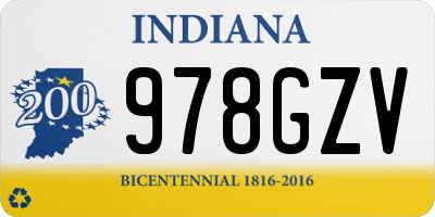 IN license plate 978GZV