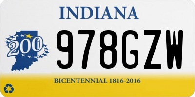 IN license plate 978GZW