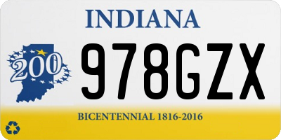 IN license plate 978GZX