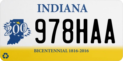 IN license plate 978HAA