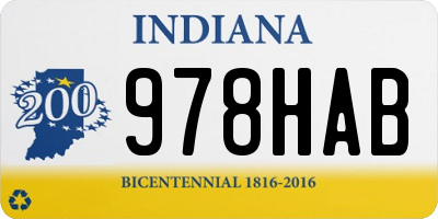 IN license plate 978HAB
