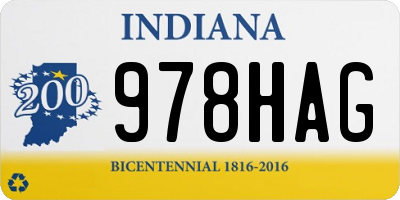 IN license plate 978HAG