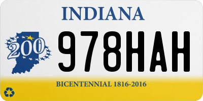 IN license plate 978HAH