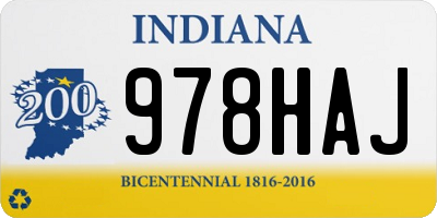 IN license plate 978HAJ