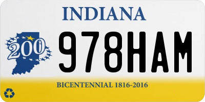 IN license plate 978HAM