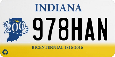 IN license plate 978HAN