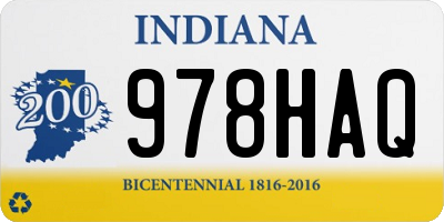 IN license plate 978HAQ