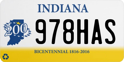 IN license plate 978HAS
