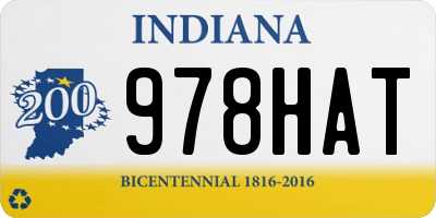 IN license plate 978HAT