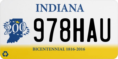 IN license plate 978HAU