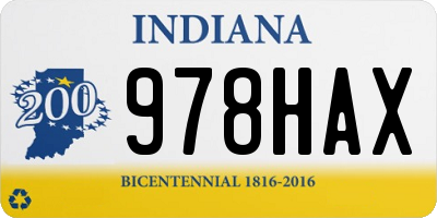IN license plate 978HAX