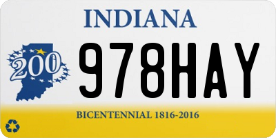 IN license plate 978HAY