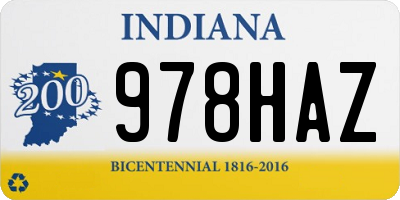 IN license plate 978HAZ