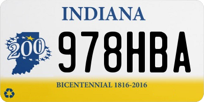 IN license plate 978HBA