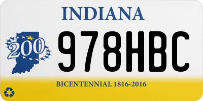 IN license plate 978HBC