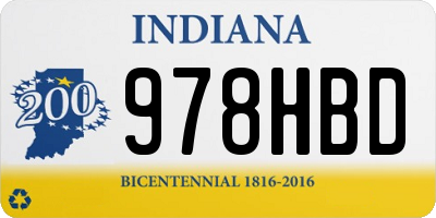 IN license plate 978HBD