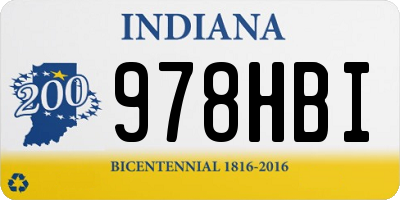 IN license plate 978HBI