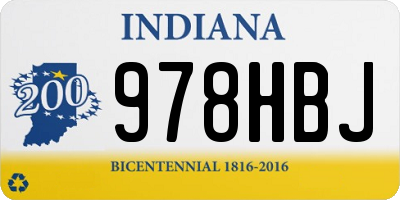 IN license plate 978HBJ