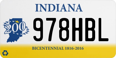 IN license plate 978HBL
