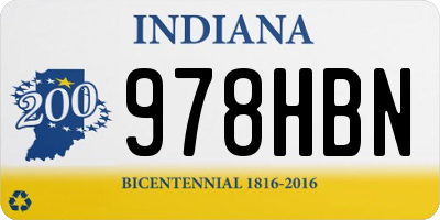 IN license plate 978HBN