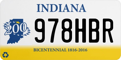 IN license plate 978HBR