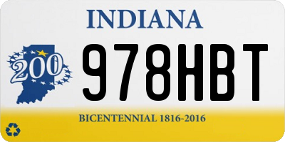 IN license plate 978HBT