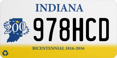 IN license plate 978HCD