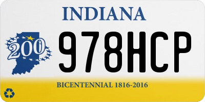 IN license plate 978HCP