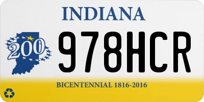 IN license plate 978HCR
