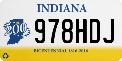 IN license plate 978HDJ