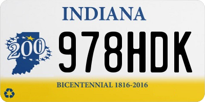 IN license plate 978HDK