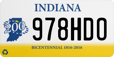 IN license plate 978HDO