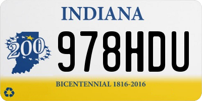 IN license plate 978HDU