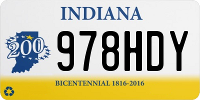 IN license plate 978HDY
