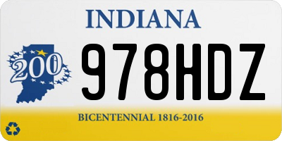 IN license plate 978HDZ