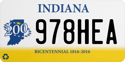 IN license plate 978HEA