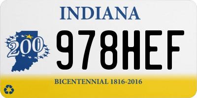 IN license plate 978HEF