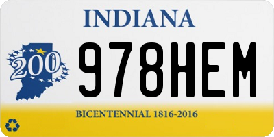 IN license plate 978HEM