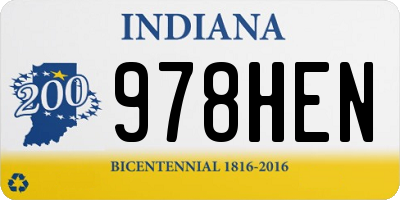 IN license plate 978HEN
