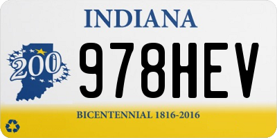 IN license plate 978HEV