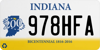 IN license plate 978HFA