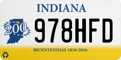 IN license plate 978HFD