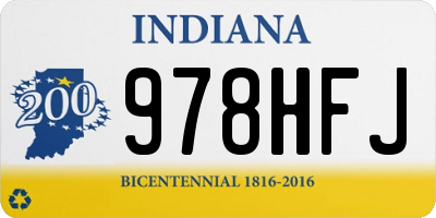 IN license plate 978HFJ