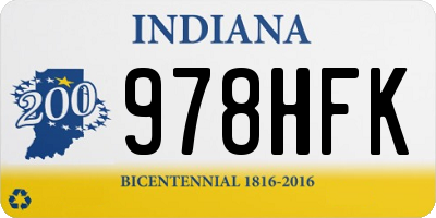 IN license plate 978HFK